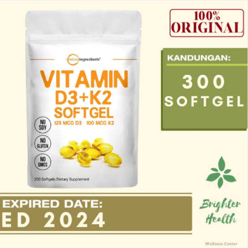 micro ingredients vitamin d3 + k2 5000iu vit 5000 iu 300 softgel