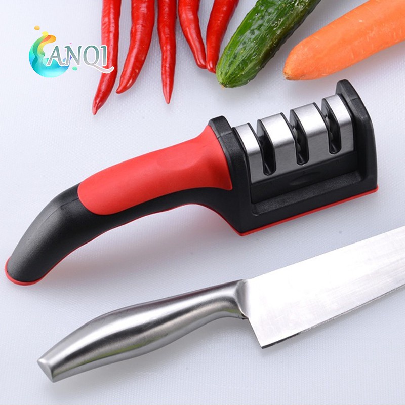 Alat Pengasah Pisau dengan Pegangan Ergonomis | 3 Tahap Asahan | Knife Sharpener with handle