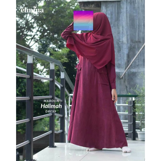 Halimah Dress gamis corduroy by Elmina hijab