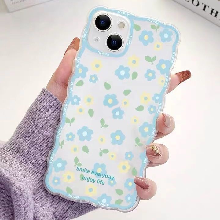 Case Pelindung Handphone Motif Bunga Untuk IPhone 13 / 12 Pro Max 11 / XS / XR / X / 8 / 7 / 6 Plus