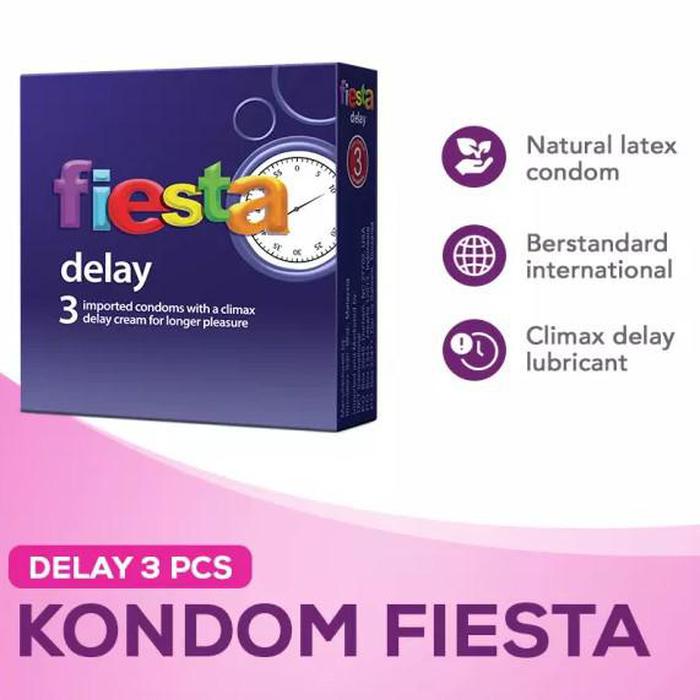 ORIGINAL FIESTA KONDOM GRAPE STRAWBERRY MAX DOTTED PARTY PACK 3pc