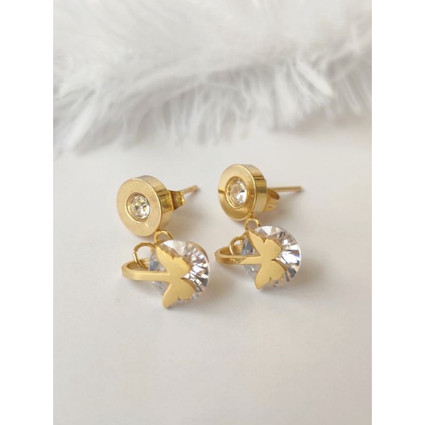 Anting Tusuk Jurai Panjang Wanita Anting Emas Motif