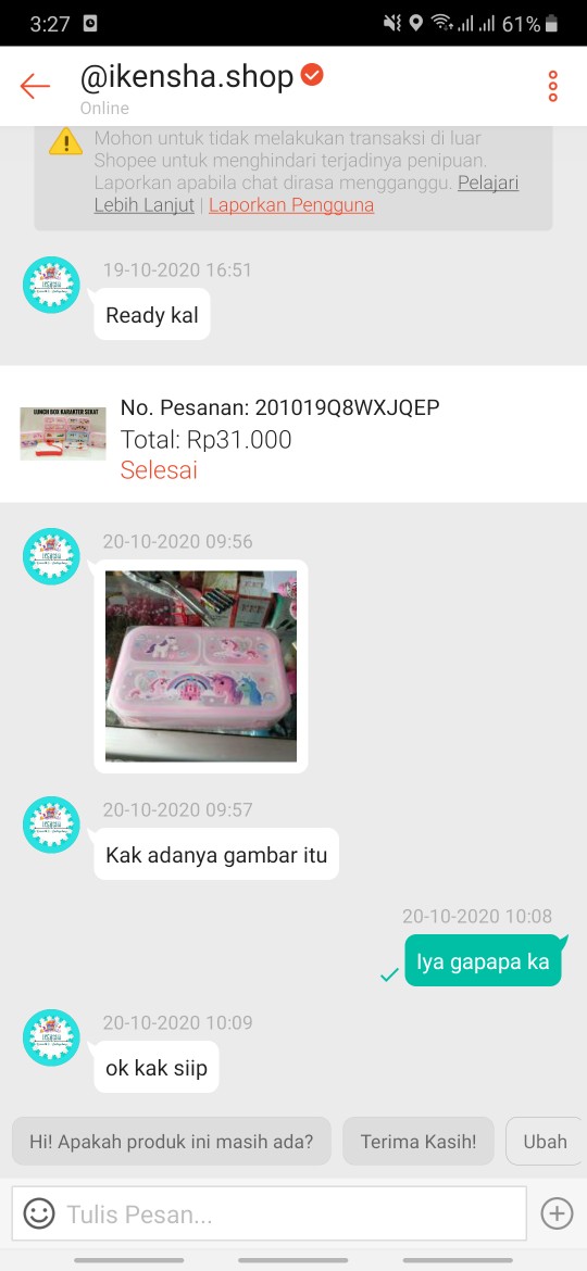 Lunchbox Karakter Anti Bocor