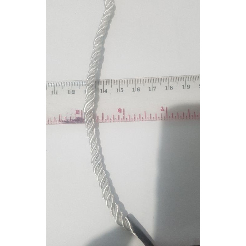 

Tali Tas Paper Bag Import Spiral Silver Putih Kilap