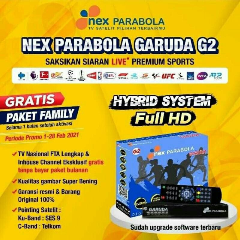 RECEIVER NEX PARABOLA GARUDA G2 KOTAK BIRU