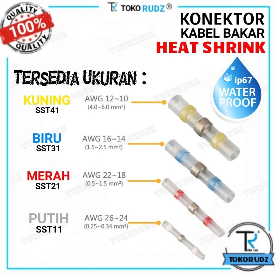 Heat Shrink Konektor Kabel Penyambung Kabel Bakar Isolasi Listrik Waterproof Tahan Air