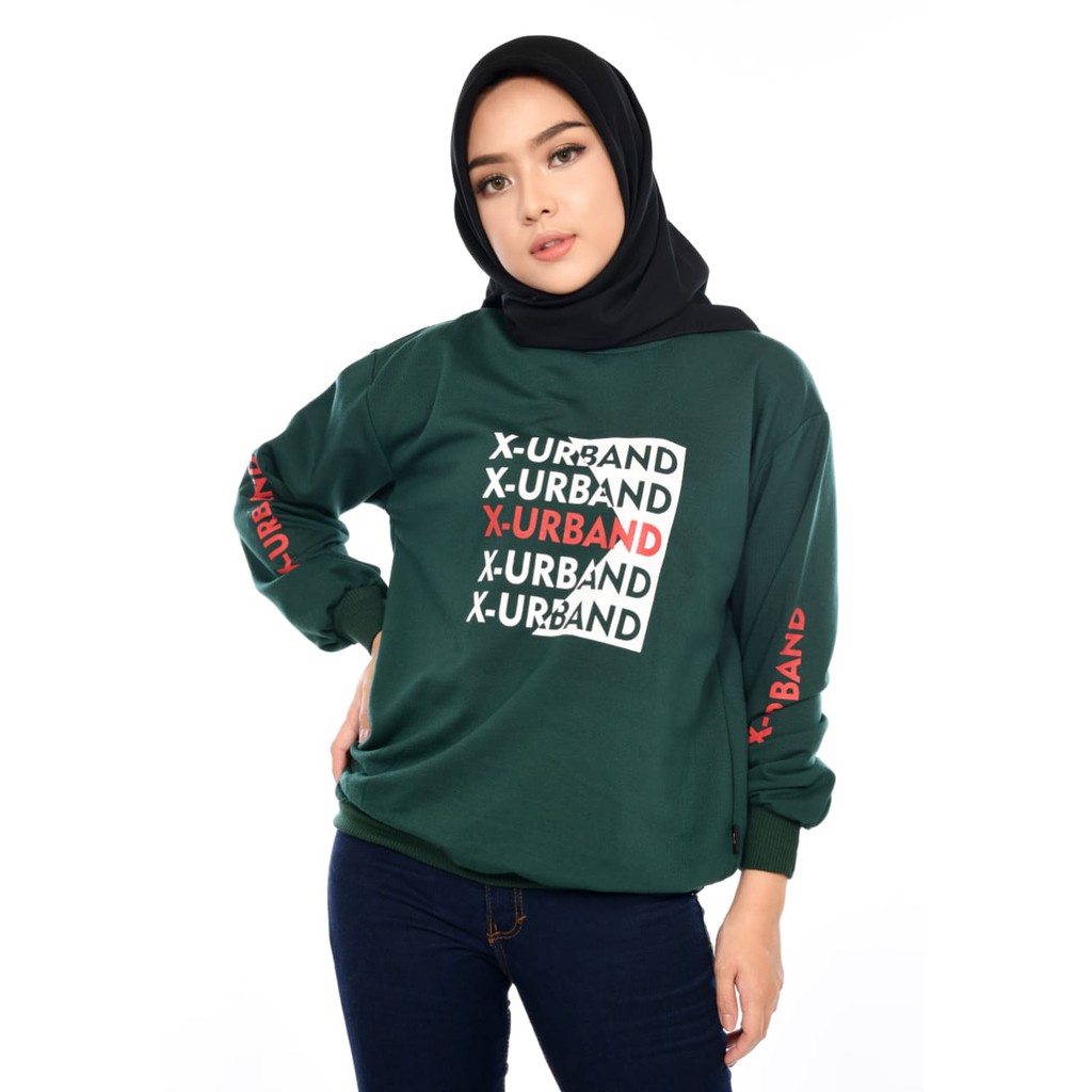 X Urband Sweater Oblong Wanita Chouse Crewneck A140