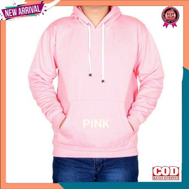 HOODIE Wanita Sweater Pria Polos Laki Laki Perempuan XL-Hoodie Pink