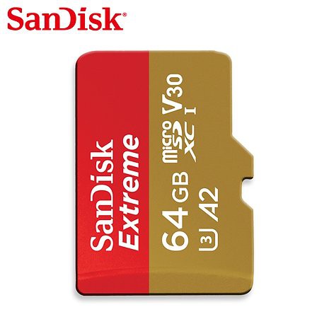 SANDISK Extreme A2 Micro SD Card for Mobile Gaming 64GB 160MBps