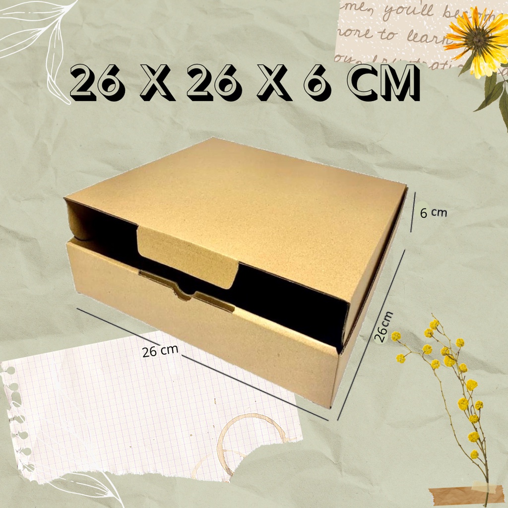 

Box 26x26x6 Kardus (MIN ORDER 3 PCS) Die Cut Grosir untuk Packaging Brownies Bolu Baju Kotak Kado