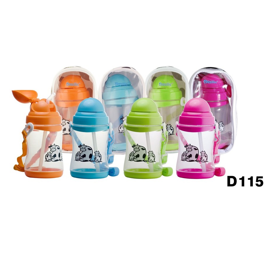 basilic - water bottle with bag/botol minum bayi&amp;anak (pp) 450ml (d115)