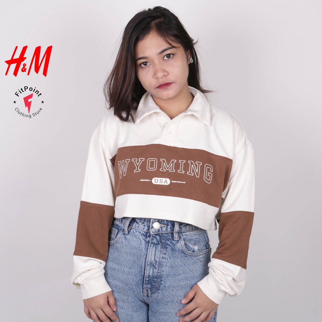 Rugby Cropped Sweatshirt / Atasan wanita