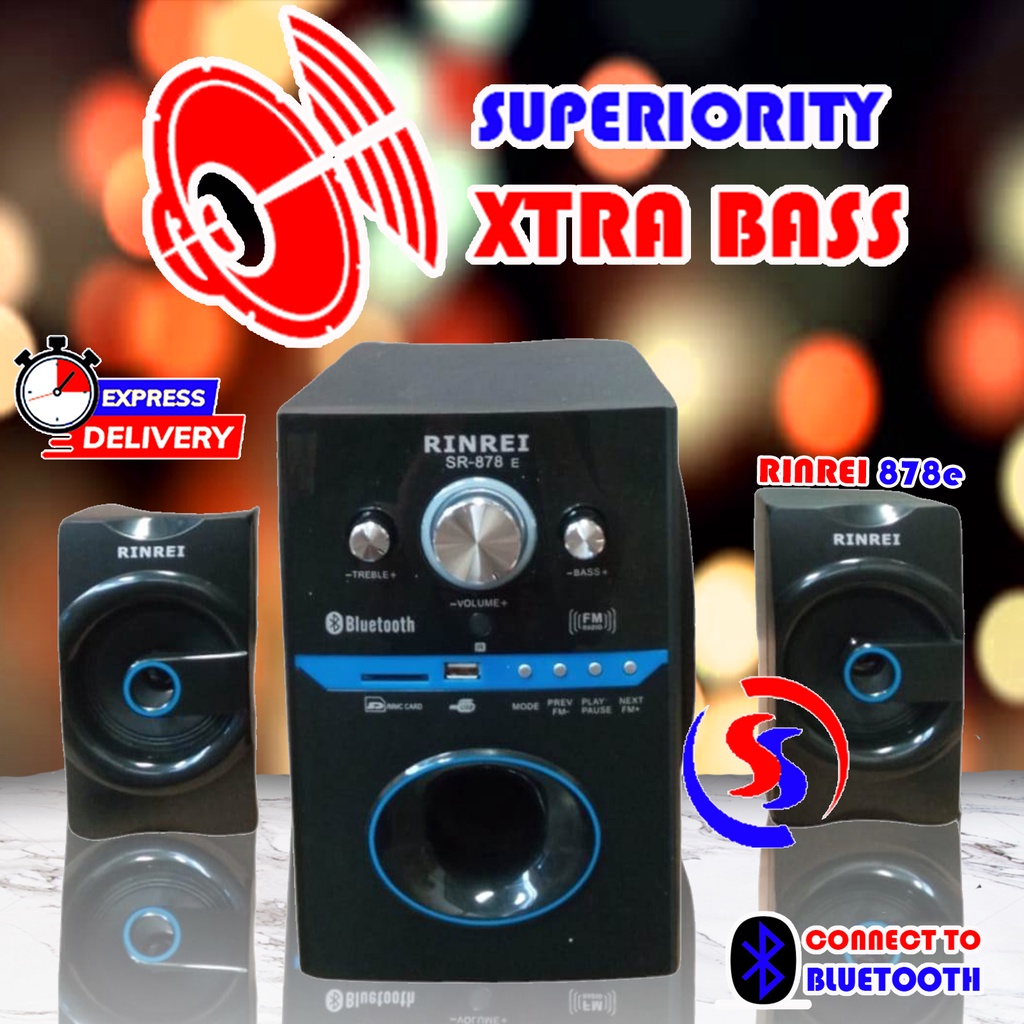 SPEAKER BLUETOOTH SUPER BASS RINREI 878E GARANSI RESMI