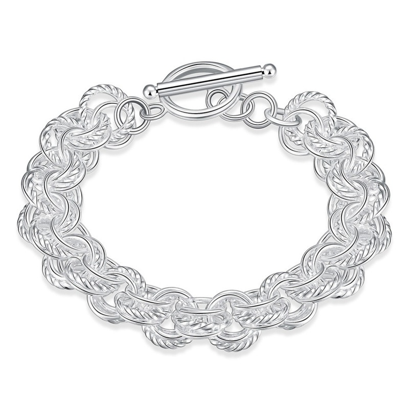 [Ready Stock]Fashion Personality Hollow out Bracelet Elegant Silver Plated Bracelet