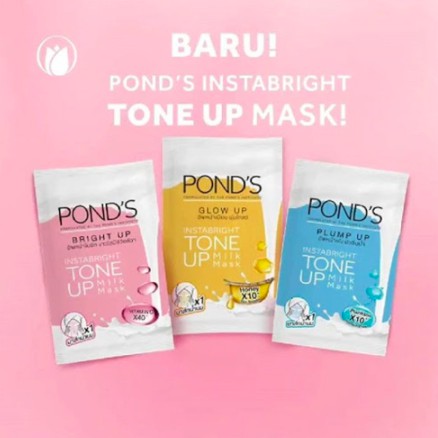 Ponds Bright Up Instabright Tone Up Milk Mask Vitamin C 25gr / Masker Wajah