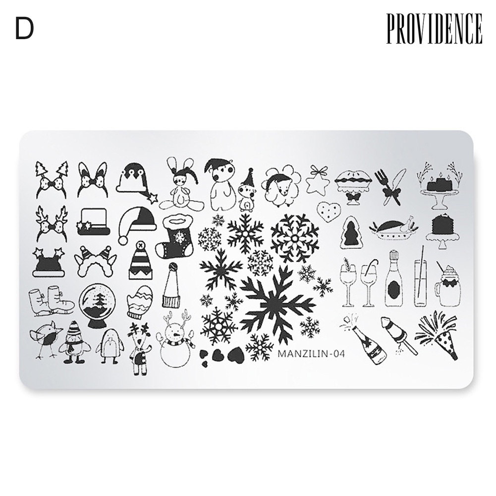 Providence Nail Art Christmas Snowflake Santa Snowman Print Image Stamping Template Plate