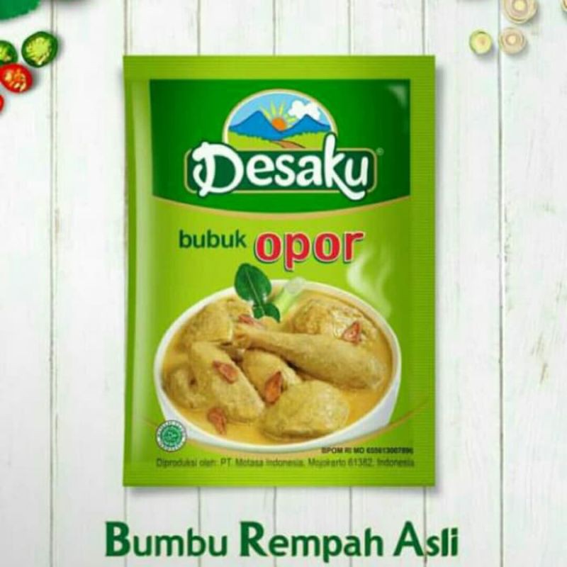 

Bumbu Masak Desaku bubuk opor, kunyit, ketumbar, kari, gulai, lodeh, balado, marinasi