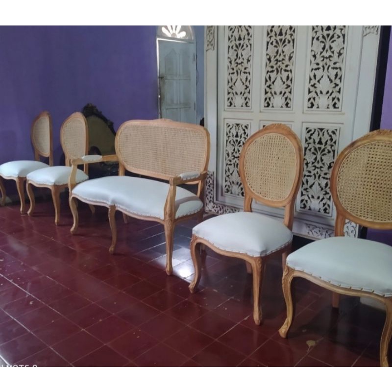 Kursi pelaminan pengantin rotan kursi wedding rustik rastik