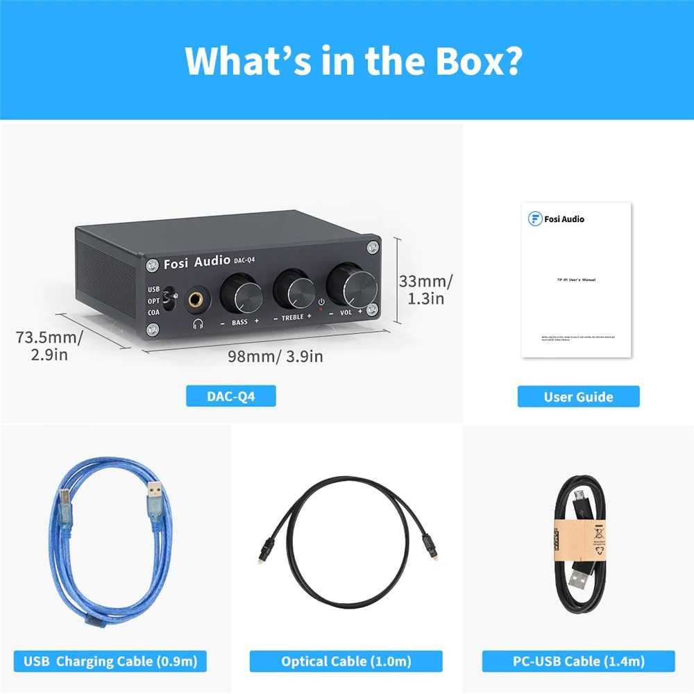 IDN TECH - Fosi Audio USB Amplifier HiFi Stereo Gaming DAC &amp; Headphone - DAC-Q4