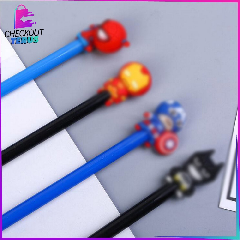 CT A12 Pena Hero Alat Tulis Stationary Pulpen Gel hero Pen Karakter Pena Motif Superhero