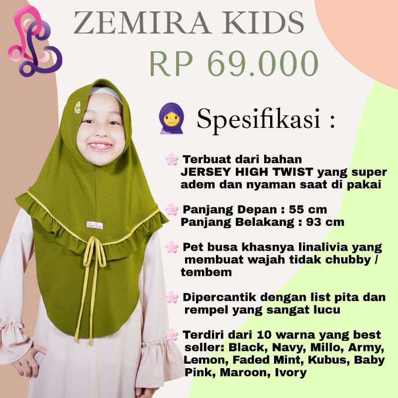 Zemira Kids 2 by LinaLivia Hijab