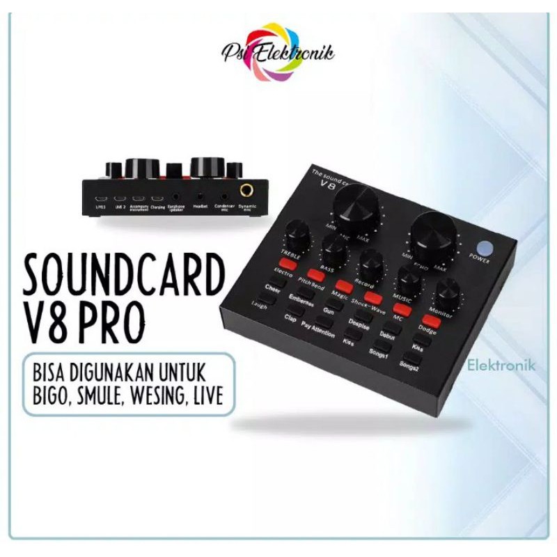 SoundCard V8 pro +Alat Rekaman