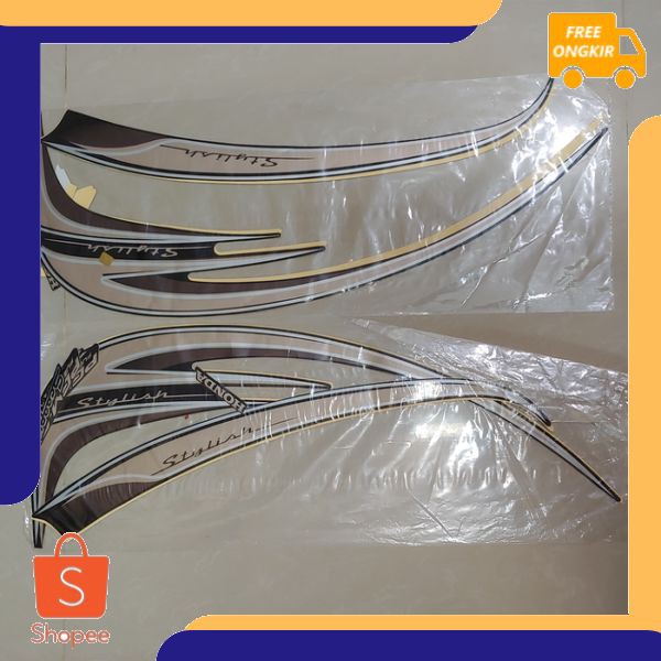 Stiker Bodi & Lis Body & Striping Scoopy 2014 Stylish Hitam Gold