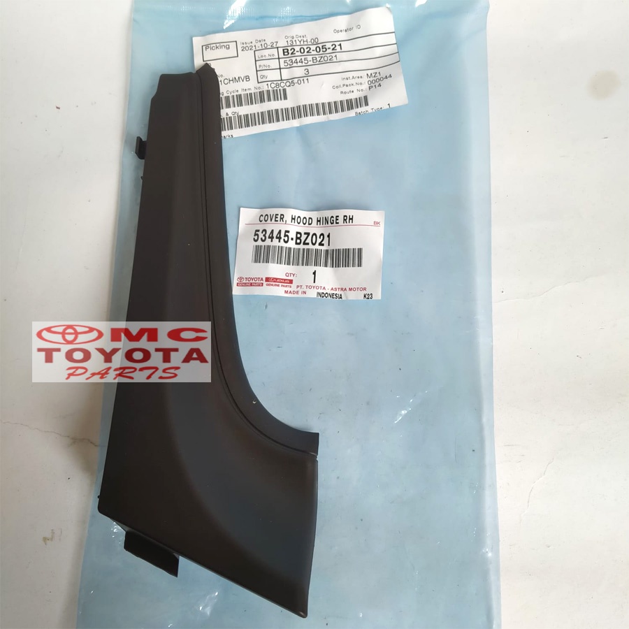 Cover Hood Hinge / karet samping Kap Mesin kanan Avanza Xenia All New 53445-BZ021