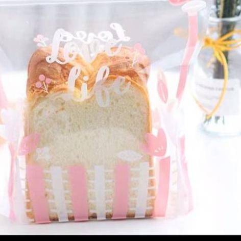 

Plastik roti tawar / donut bakery / plastik donut PINK isi 10 pcs