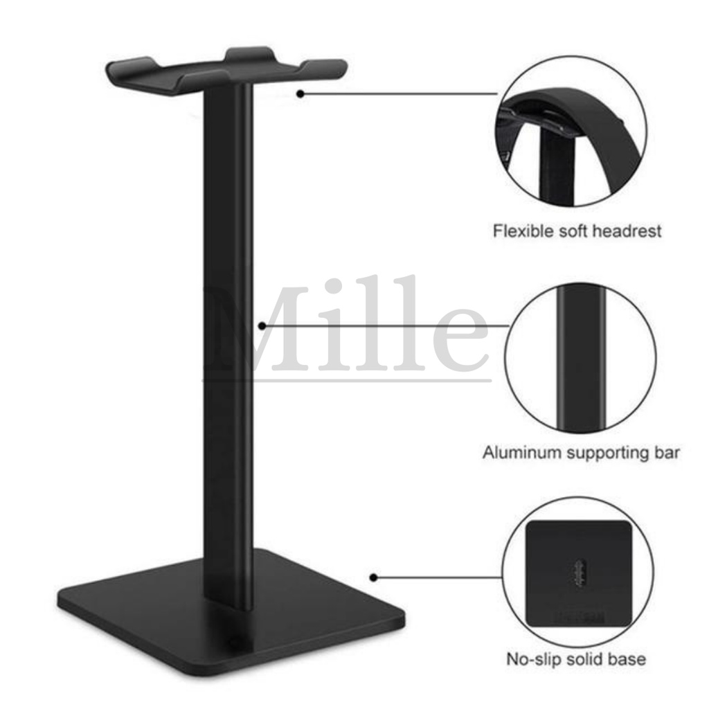 Headphone Stand Black | Headphone Holder | Mille Accesories