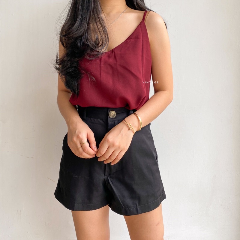 TANKTOP WANITA BASIC TANKTOP KOREA TANKTOP TALI KECIL-Maroon