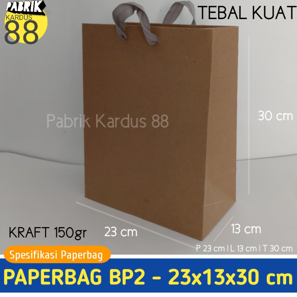 

ISI 12 BIJI paper bag 23x13x30 bp2 | shopping bag tas kertas | paperbag polos