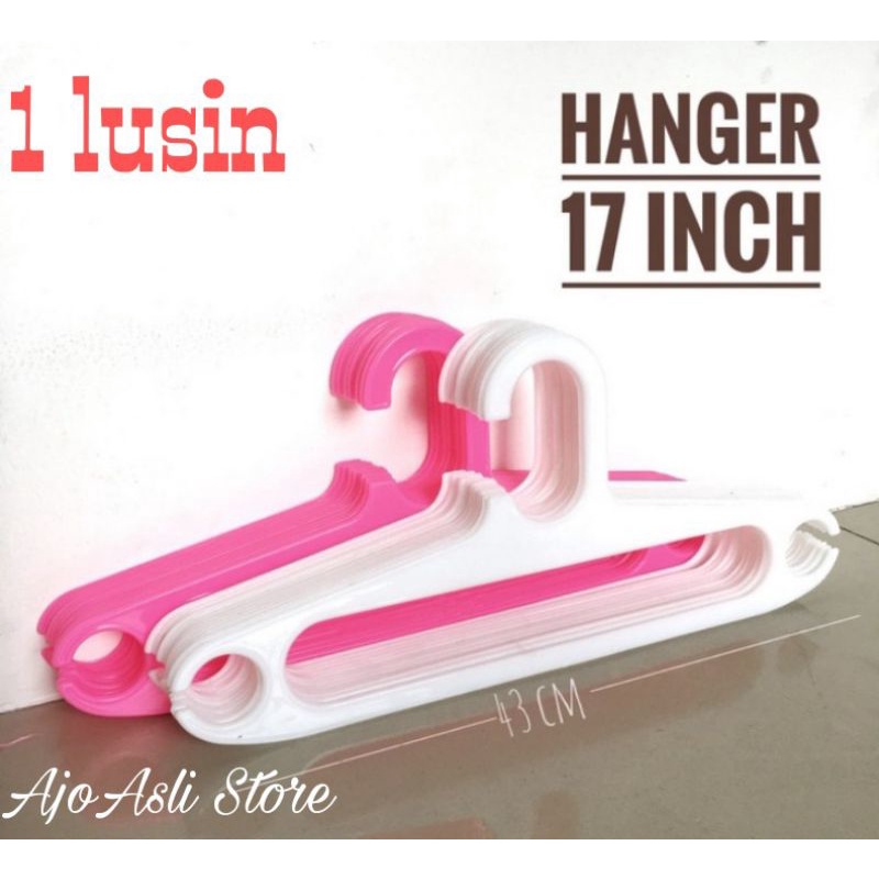 Hanger gantungan baju 17&quot; satu lusin