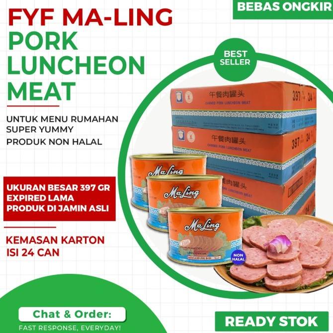 

MaLing Kaleng FYF 397gr/ Canned Pork Luncheon Meat Ham 397gr Kartonan ---Termurah---