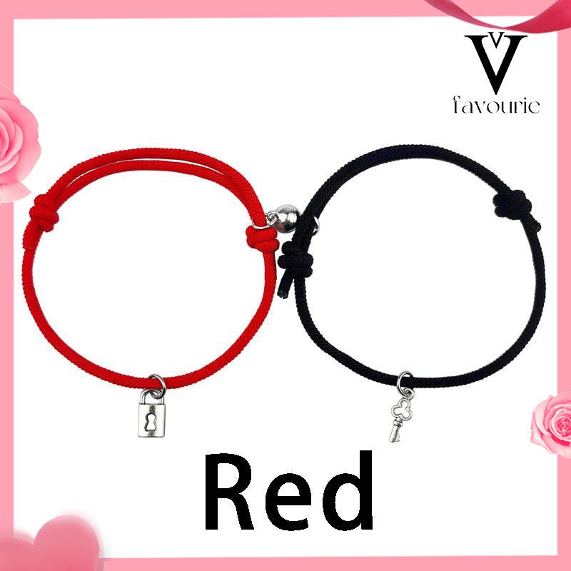 [COD]2 Pcs/set Baru Magnetik Beberapa Gelang Kunci Kunci Tali Tangan Pacar Dikepang Gelang Hari Valentine Hadiah-FA