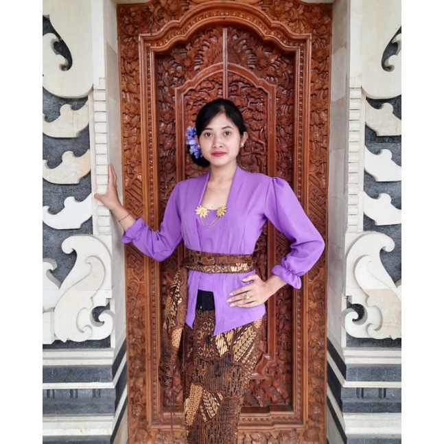 kebaya Bali kebaya jadi Kebaya polos model terbaru-Lilak