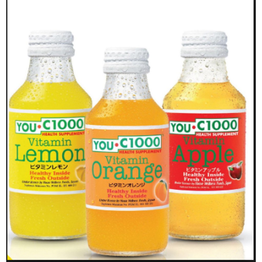 

YouC 1000 Botol Kaca Minuman Vitamin C Varian Rasa Lemon & Orange