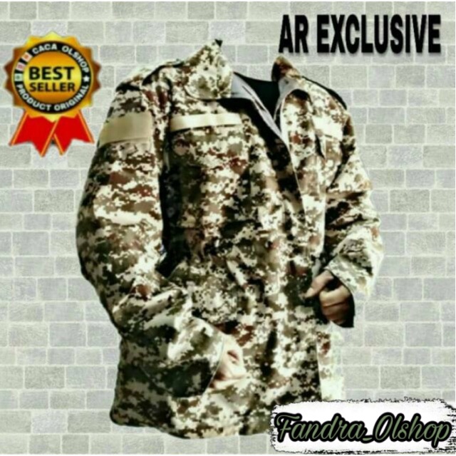 Jaket Loreng / Army / Parka / Bolak Balik / Loreng Digital Gurun Merk AR Exclusive