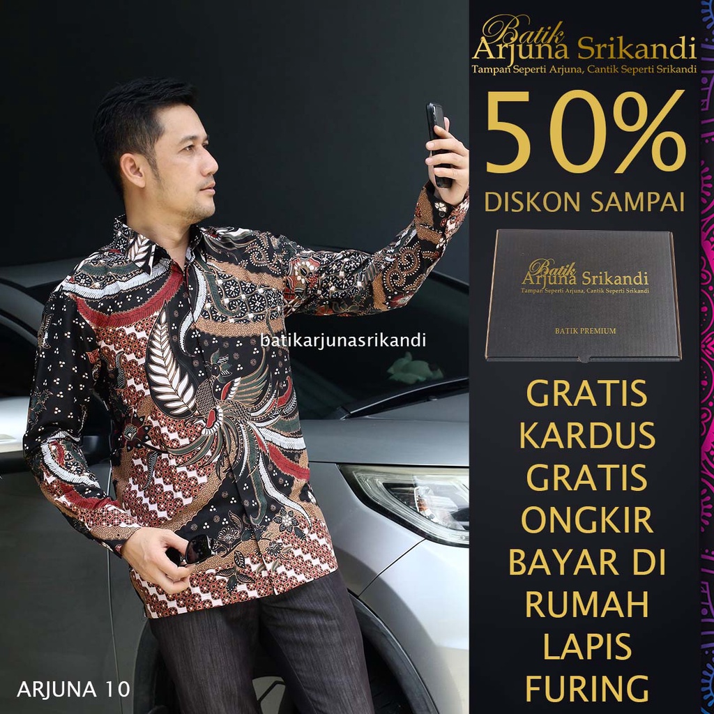 Kemaja Batik Pria Lengan Panjang Baju Hem Atasan Pria Baju Batik Pria Lengan Panjang Modern Baju Bat