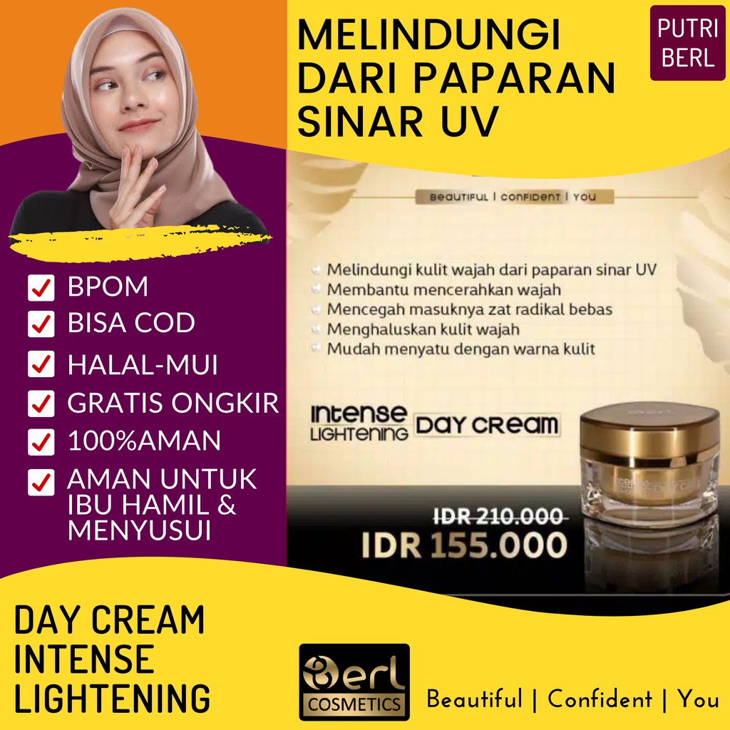 BERL Intense Lightening Day Cream - BERL Day Cream pagi / siang Pencerah Wajah