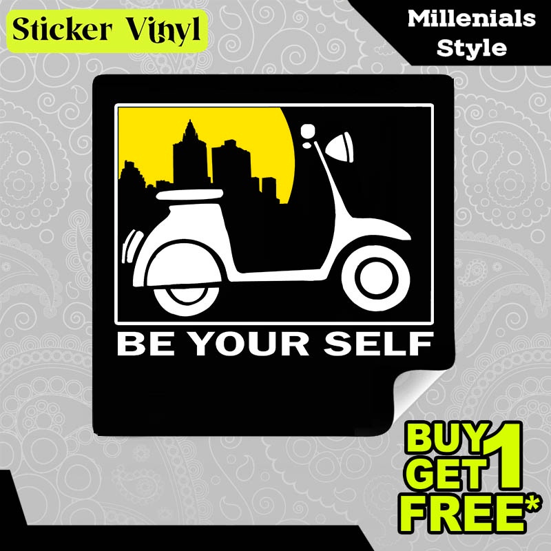 

Stiker Sticker Be Your Self Vespa Gambar Unik Desain Keren dan Kekinian Aesthetic Bahan Vinyl Satuan Anti Air