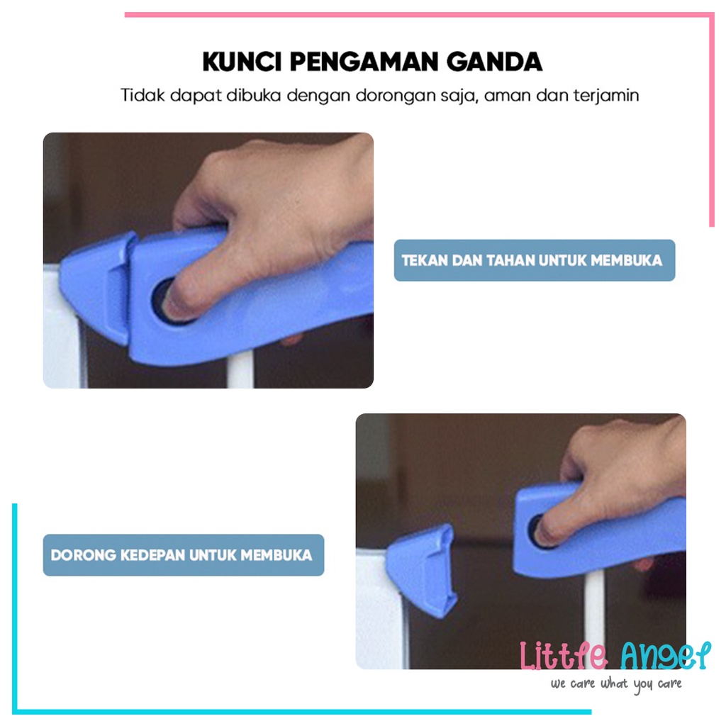 PAGAR PENGAMAN BAYI Pintu Pagar Penjaga Anak Balita Bermain untuk Tangga Pembatas Dapur Kamar Mandi Baby Safety Gate Portable