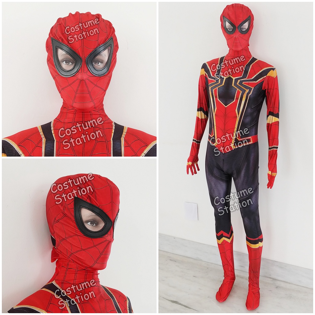 Kostum Spiderman / Costume Black Marvel Avengers Superhero pria dewasa