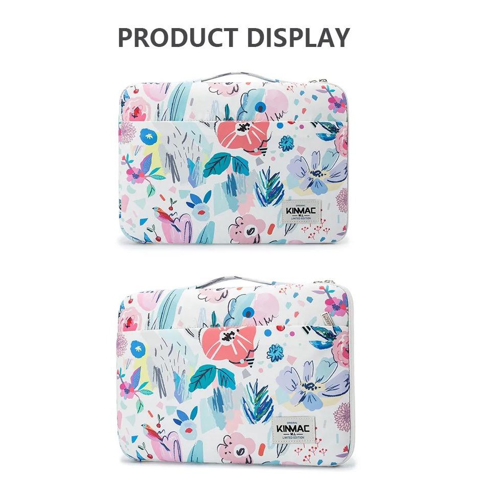 Tas Laptop Macbook KINMAC Flower Arrangement Handstrap Longstap Shockproof Size 13 14 15 16 inch