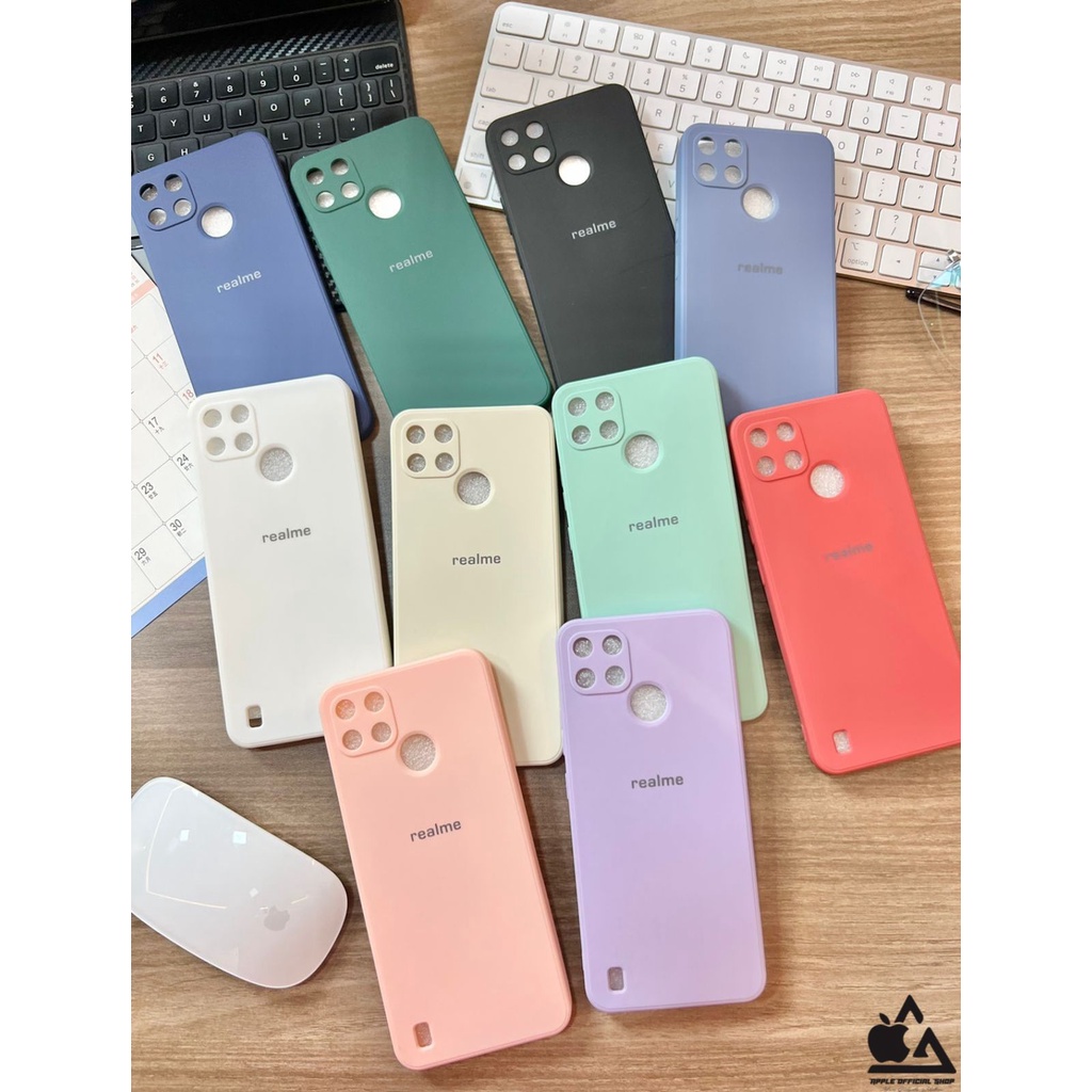 OFTCASE WARNA LOGO REALME C21Y 9 4G 9 PRO 9 PRO+ SOFT CASE POLOS With Logo Silicone Silikon Hardcase Cover Camera Protection