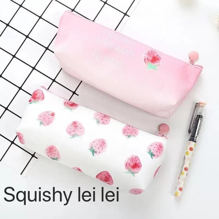 

Tempat Kotak Pensil Stroberi Strawberry Pencil Case Lucu Cute Murah