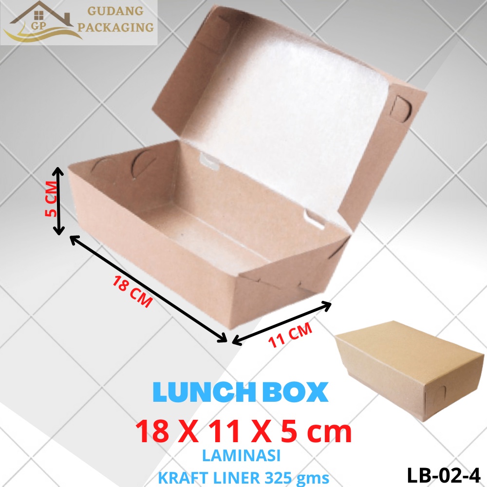 Jual Lunch Box L Dus Kardus Kotak Makanan Nasi Roti Large Tebal Gsm X X Cm Laminasi Food