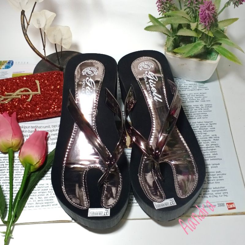 sendal cewek wedges / sandal wanita tinggi / sendal spons / sendal jepit / sendal pesta