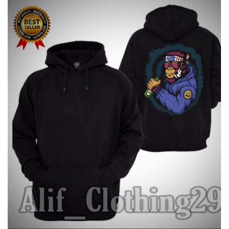 jaket sweater jumper hoodie MONYET bisa custom