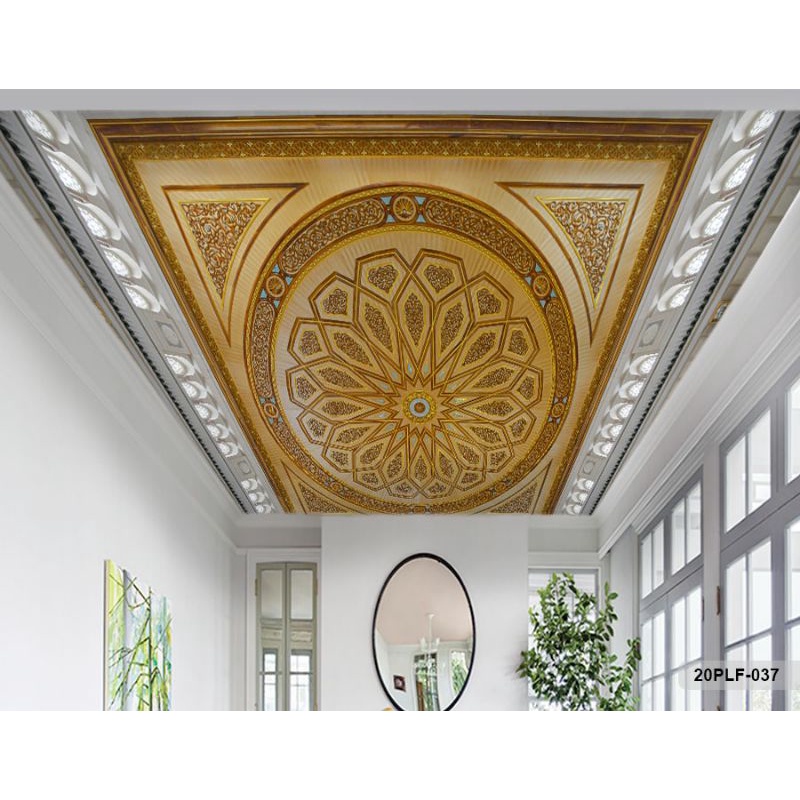 Wallpaper 3D Custom Plafon Batik Emas (20PLF-037)